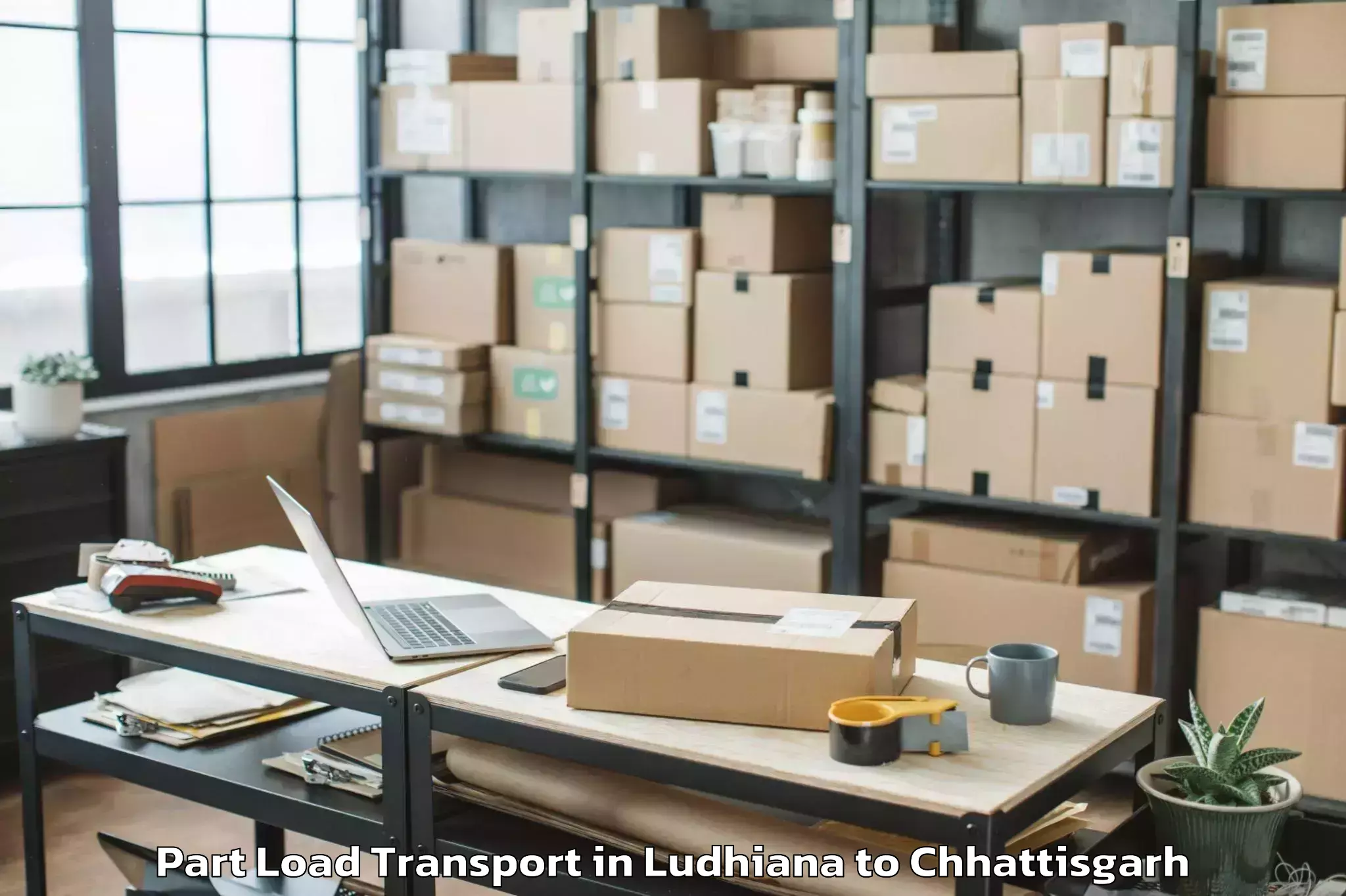 Book Ludhiana to Janjgir Part Load Transport Online